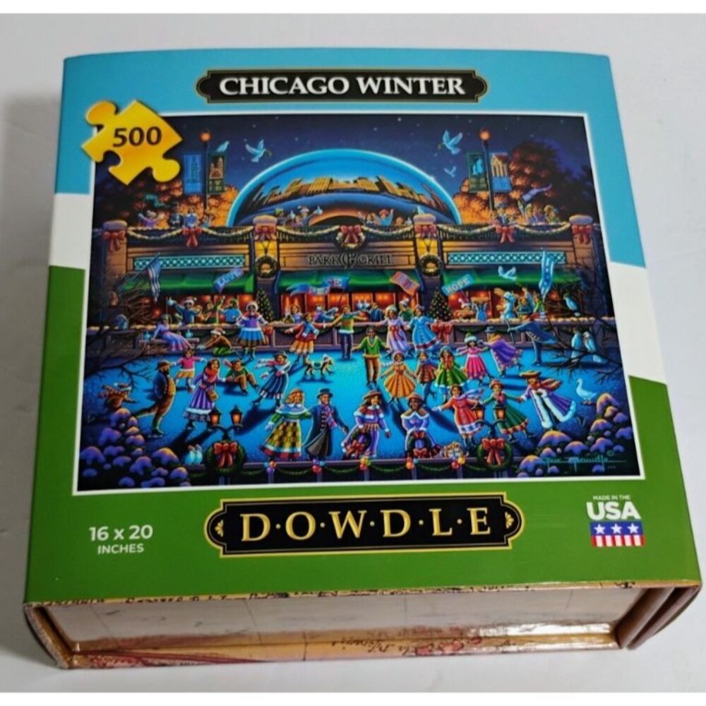 NEW Chicago Winter Jigsaw Puzzle 500 Pieces by Eric Dowdle USA 16x20 SEALED